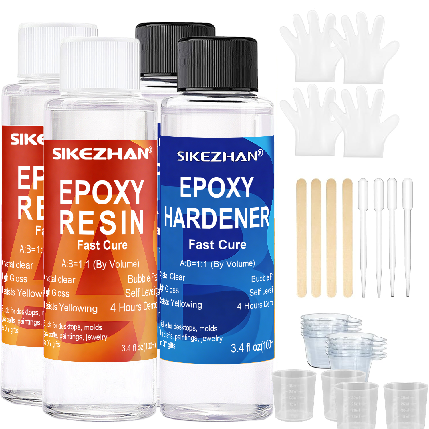 Resin Craft Kit - Clear Epoxy Resin AB Glue Hardener
