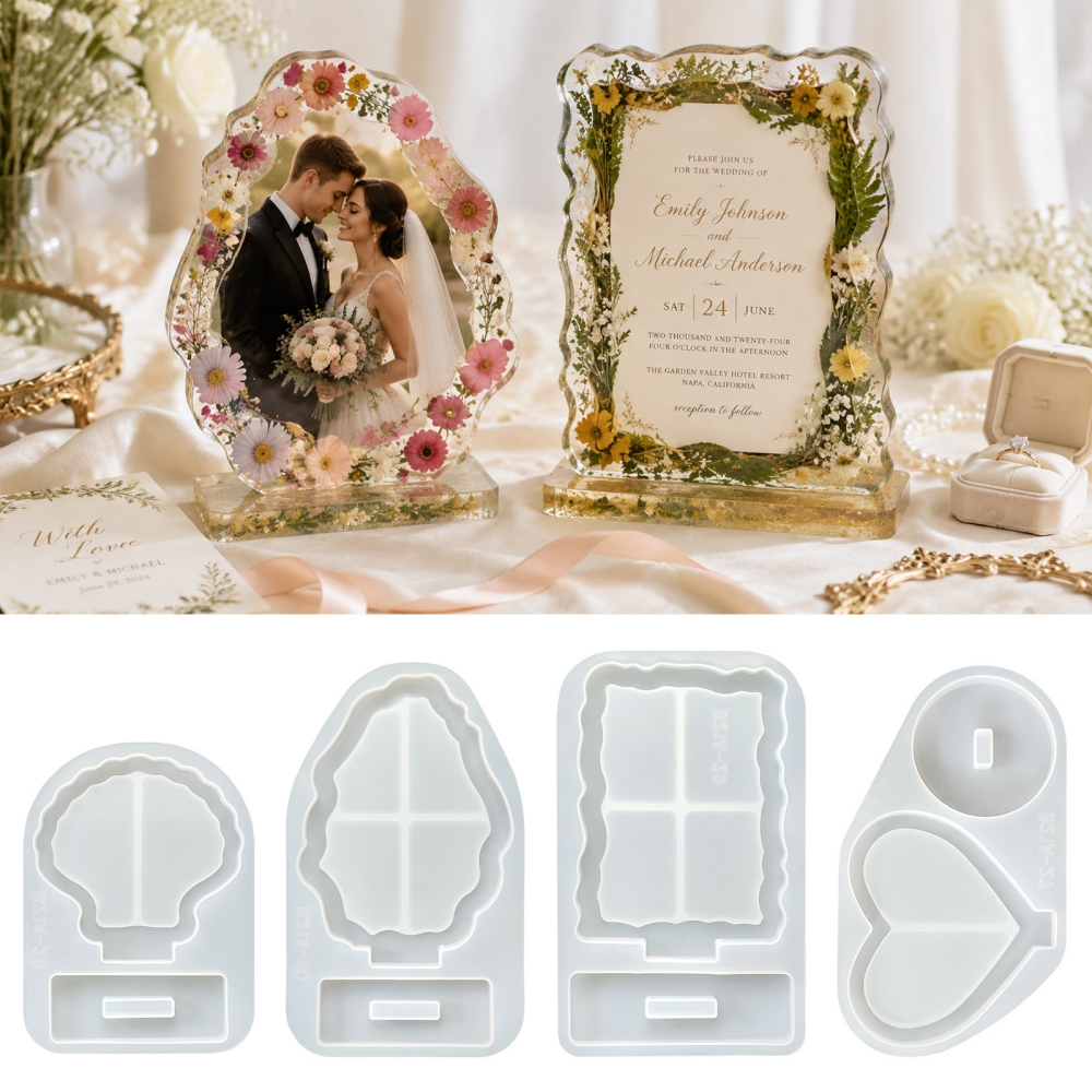 Coaster Mold Round - S0305 Love Heart Shell Photo Frame