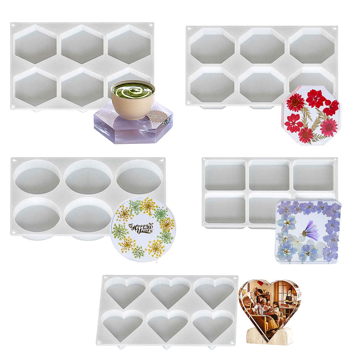 6 Holes Coaster Silicone Mold  – обзор и цена Silicone Mold Tray