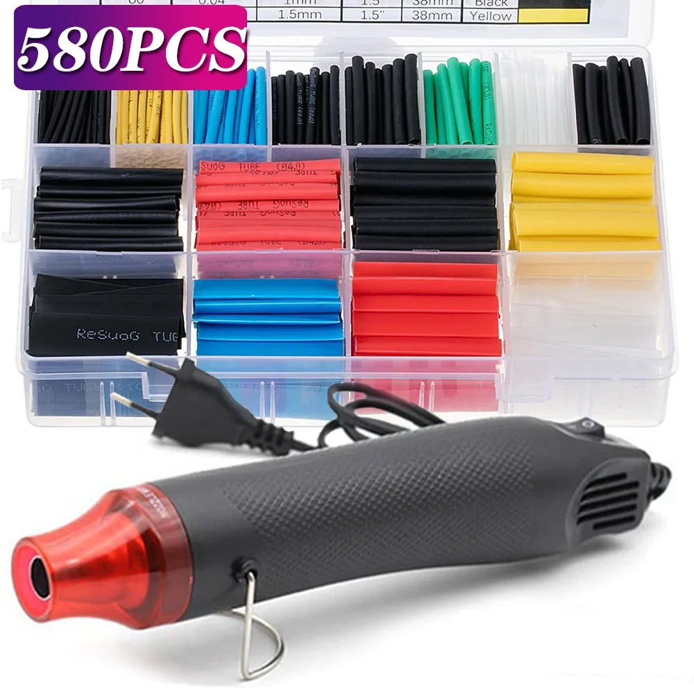 580/530/127PCS Heat Shrink Tub – обзор и цена Heat Gun Small