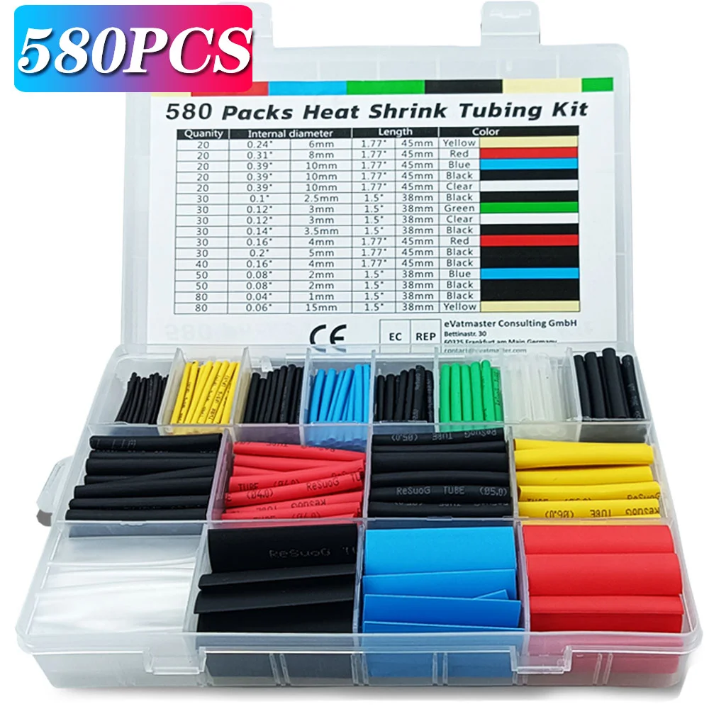 580/530/127PCS Heat Shrink Tub – обзор и цена Heat Gun Small