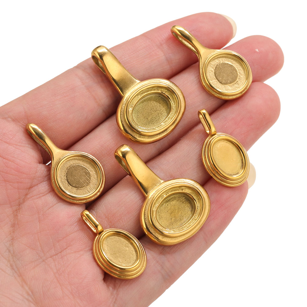 5pcs Stainless Steel Round Ova – обзор и цена Resin Craft Material