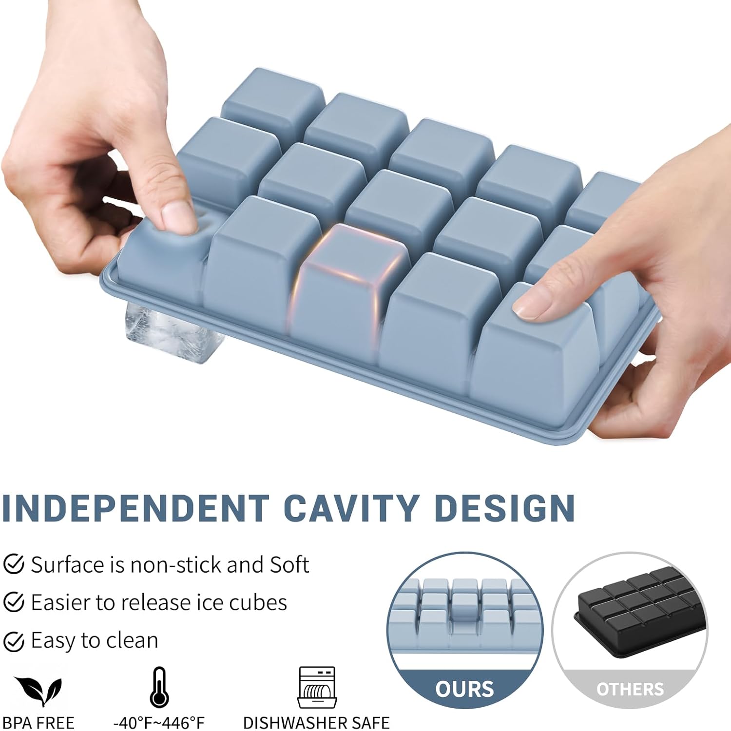 Silicone Ice Cube Tray 3 Pack  – обзор и цена Silicone Mold Tray
