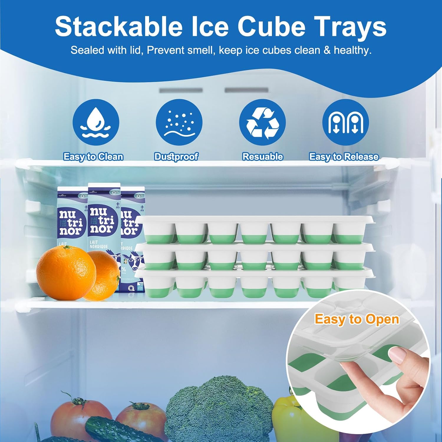 Ice Cube Tray with Lid, 3 Pack – обзор и цена Silicone Mold Tray